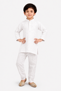 Embroidered White Kurta Pyjama For Boys
